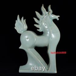 15.7 china heritage song dynasty ru kiln porcelain sky cyan glaze horse statues