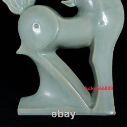 15.7 china heritage song dynasty ru kiln porcelain sky cyan glaze horse statues