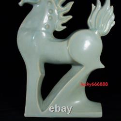 15.7 china heritage song dynasty ru kiln porcelain sky cyan glaze horse statues