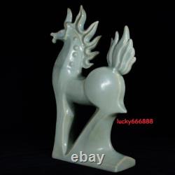 15.7 china heritage song dynasty ru kiln porcelain sky cyan glaze horse statues