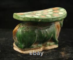 15 cm Chinese Tang Sancai porcelain horse Statue Pottery Cattle sculpture