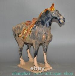 17.2 Old China Tangsancai pottery porcelain fengshui Luck animal horse statue