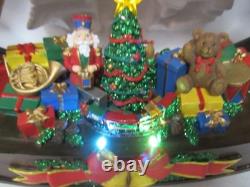 19.5H Rocking Horse with Santa & Presents LED Lights 8 Carols Music (W44K)