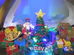 19.5H Rocking Horse with Santa & Presents LED Lights 8 Carols Music (W44K)