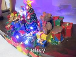 19.5H Rocking Horse with Santa & Presents LED Lights 8 Carols Music (W44K)