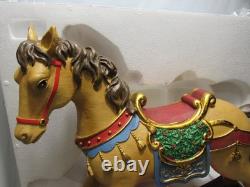 19.5H Rocking Horse with Santa & Presents LED Lights 8 Carols Music (W44K)