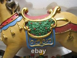 19.5H Rocking Horse with Santa & Presents LED Lights 8 Carols Music (W44K)