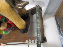 19.5H Rocking Horse with Santa & Presents LED Lights 8 Carols Music (W44K)