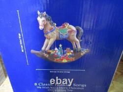 19.5H Rocking Horse with Santa & Presents LED Lights 8 Carols Music (W44K)