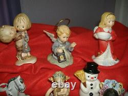 19 Goebel Hummel Lot Snowman Angel Nativity Indian Horse Teapot Tree Ornaments