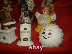 19 Goebel Hummel Lot Snowman Angel Nativity Indian Horse Teapot Tree Ornaments