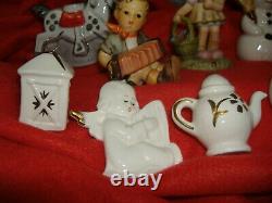 19 Goebel Hummel Lot Snowman Angel Nativity Indian Horse Teapot Tree Ornaments