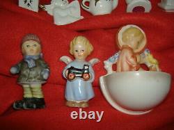 19 Goebel Hummel Lot Snowman Angel Nativity Indian Horse Teapot Tree Ornaments