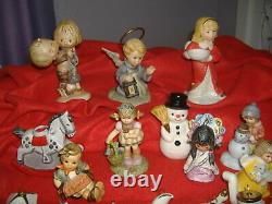 19 Goebel Hummel Lot Snowman Angel Nativity Indian Horse Teapot Tree Ornaments