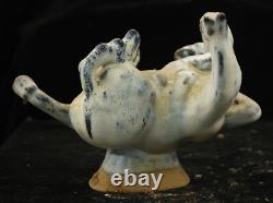 19 cm China Jun Kiln Porcelain horse Statue Pottery animal sculpture