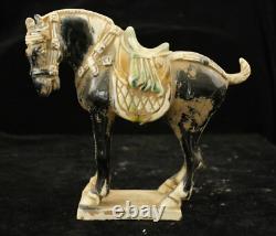 19 cm China Tang Sancai Porcelain horse Statue Pottery animal sculpture