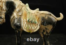 19 cm China Tang Sancai Porcelain horse Statue Pottery animal sculpture