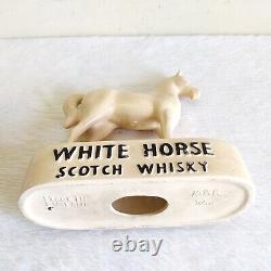 1930s Vintage Porcelain White Horse Scotch Whisky Figurine England Decorative