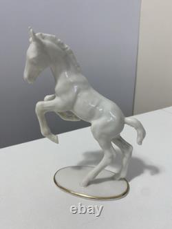 1940s Hutschenreuther Leaping Foal White Porcelain Horse Figurine by Max Fritz