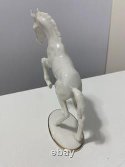 1940s Hutschenreuther Leaping Foal White Porcelain Horse Figurine by Max Fritz