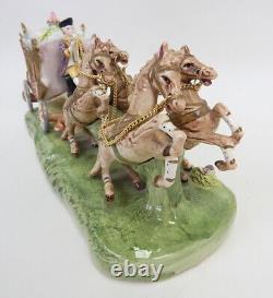 1950s Capodimonte Ginori Porcelain Horse Carriage Cinderella Queen Figurine 2166