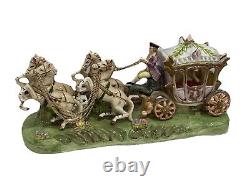 1950s Capodimonte Porcelain Horse Drawn Royal Cinderella Carriage Italy