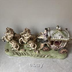 1950s Capodimonte Porcelain Horse Drawn Royal Cinderella Carriage Italy 1950s Capodimonte Porcelain Horse Drawn Royal Cinderella Carriage Italy