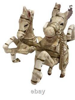 1950s Capodimonte Porcelain Horse Drawn Royal Cinderella Carriage Italy