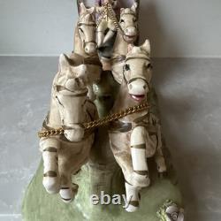 1950s Capodimonte Porcelain Horse Drawn Royal Cinderella Carriage Italy