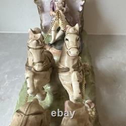 1950s Capodimonte Porcelain Horse Drawn Royal Cinderella Carriage Italy