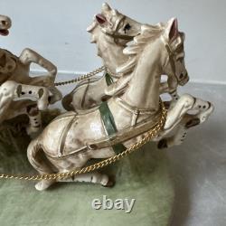 1950s Capodimonte Porcelain Horse Drawn Royal Cinderella Carriage Italy