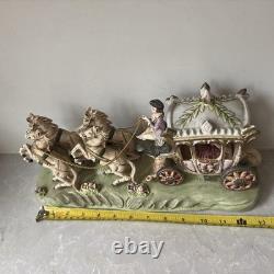 1950s Capodimonte Porcelain Horse Drawn Royal Cinderella Carriage Italy 1950s Capodimonte Porcelain Horse Drawn Royal Cinderella Carriage Italy