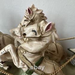 1950s Capodimonte Porcelain Horse Drawn Royal Cinderella Carriage Italy