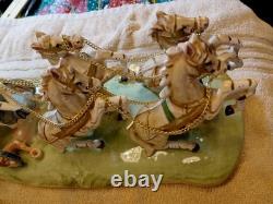 1950s Capodimonte Porcelain Royal Horse Drawn Carriage Armani Naples Italy
