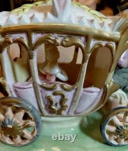 1950s Capodimonte Porcelain Royal Horse Drawn Carriage Armani Naples Italy