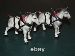 1957 Pair Hagen Renaker White Draft Horse Figurines Hand Painted Bone China