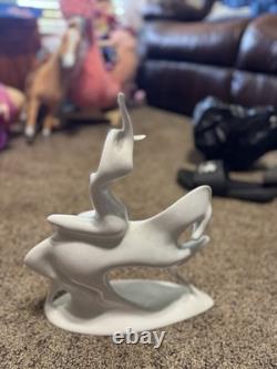 1960's Large Royal Dux Jaroslav Jezek Porcelain Lady Godiva Woman On Horse