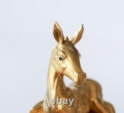 1970s Edward Marshall Boehm Gem Gold Porcelain COLT Equestrian Horse Figurine