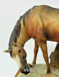 1980s Giuseppe Armani Mare & Foal Horse Statue Sculpture Figurine Made in Italy