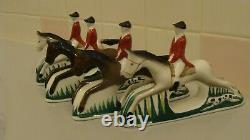 1986 PIA Bone China Set of 4 English Fox Hunt Horse Napkin Rings