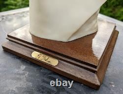 1989 AURO BALCARI Fine Porcelain White Stallion Horse Head Sculpture Italy