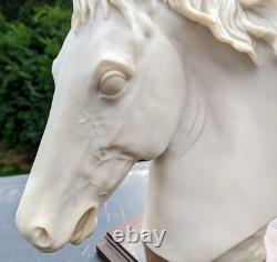 1989 AURO BALCARI Fine Porcelain White Stallion Horse Head Sculpture Italy
