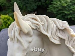 1989 AURO BALCARI Fine Porcelain White Stallion Horse Head Sculpture Italy