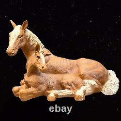 1991 Vintage HOMCO Large Figurine Mare Horse 8799 USA Horse Mother Baby 8T 11W