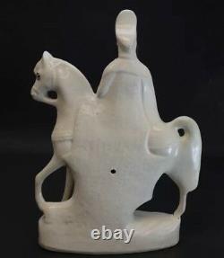 19th Century Old Staffordshire Porcelain Figurine Riding Horse