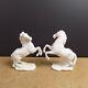 2 Hutschenreuther Porcelain Figurines White Rearing Horses G Granget Germany