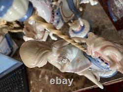 2 LLADRO PORCELAIN Figurines BOY GIRL CAROUSEL Horses 1469 1470 by Jose Puche