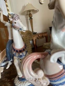 2 LLADRO PORCELAIN Figurines BOY GIRL CAROUSEL Horses 1469 1470 by Jose Puche