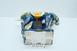 2 Vintage 17 Chinese Tan Tang Dynasty Style War Horse Standing Porcelain Statue