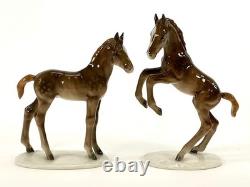 2 vtg Lorenz Hutschenreuther Porclain Foal Horses MINT original Labels Germany